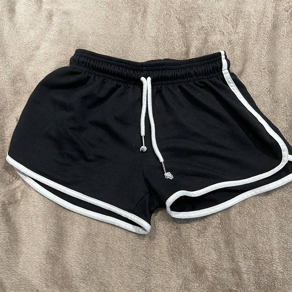 Black and white shorts